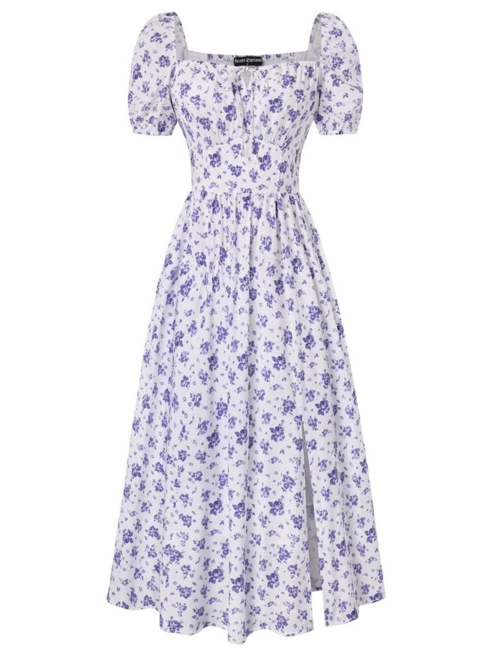 Scarlet Darkness Summer Spring Split Floral Corset Midi Dress with Pockets M